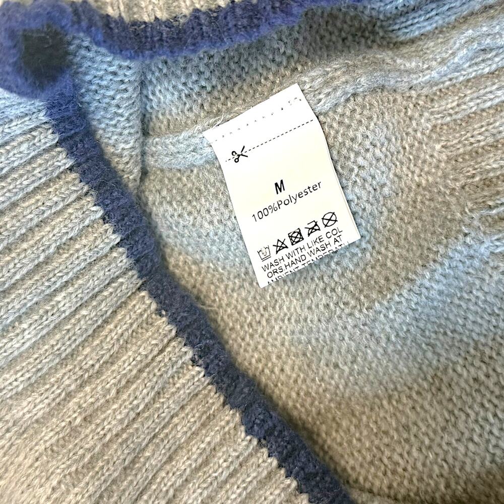 Light Grey Soft Knit Sweater | Navy & Grey | Size M | NWOT - Picture 3 of 3